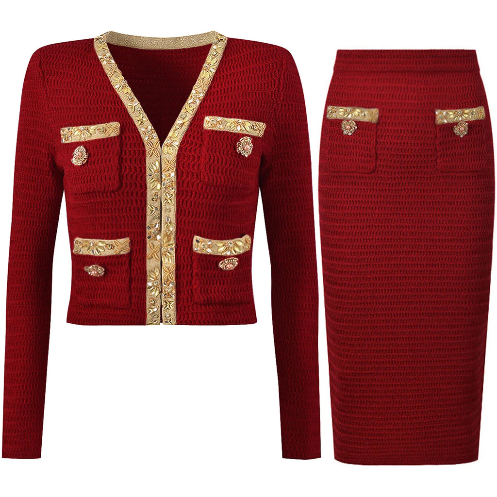 beaded-gold-trim-knit-cardigan